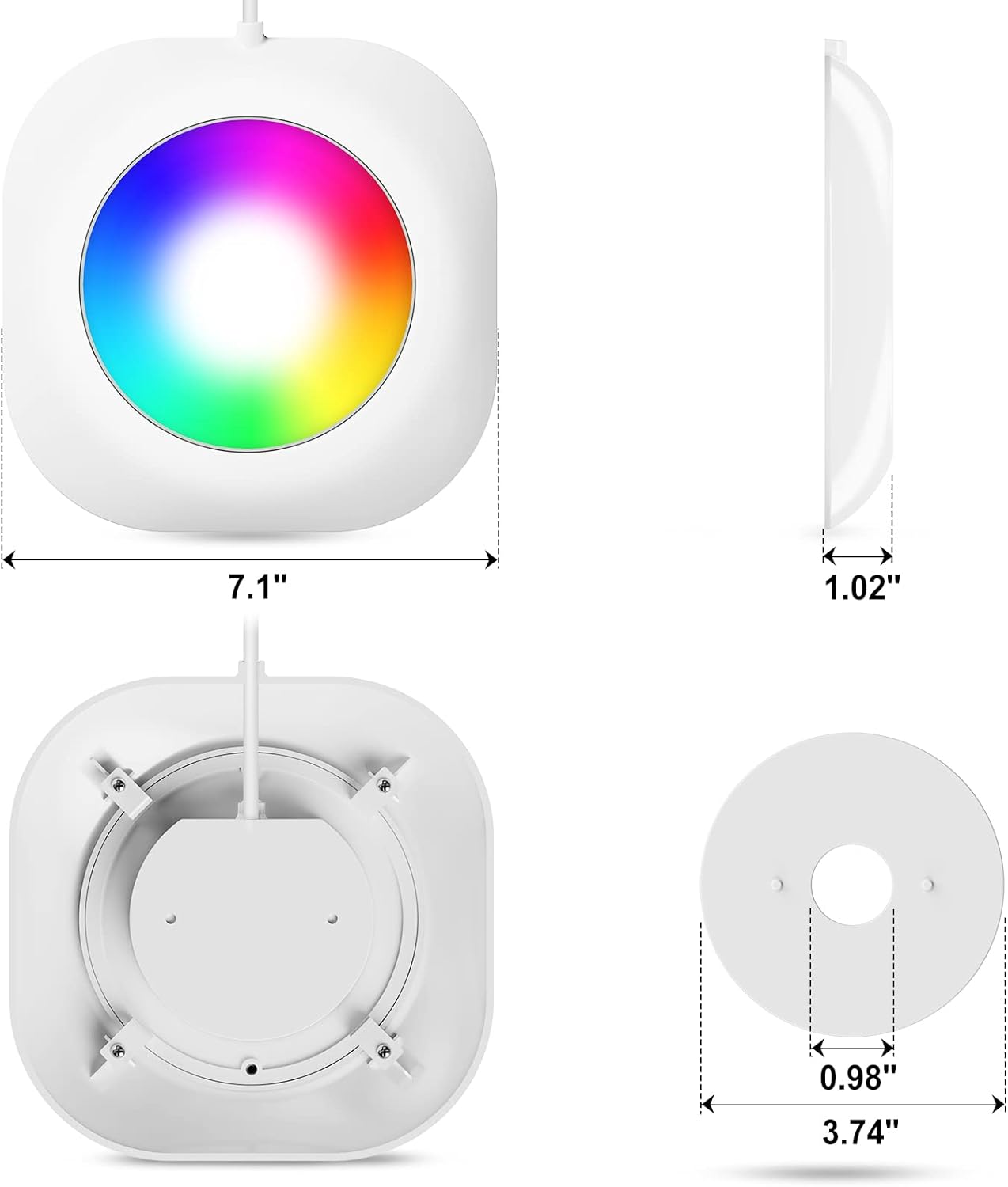 LyLmLe Luces LED de piscina de 20 W, luces subacuáticas inteligentes de 12 V con control de aplicación, cronograma de temporizador, luces magnéticas