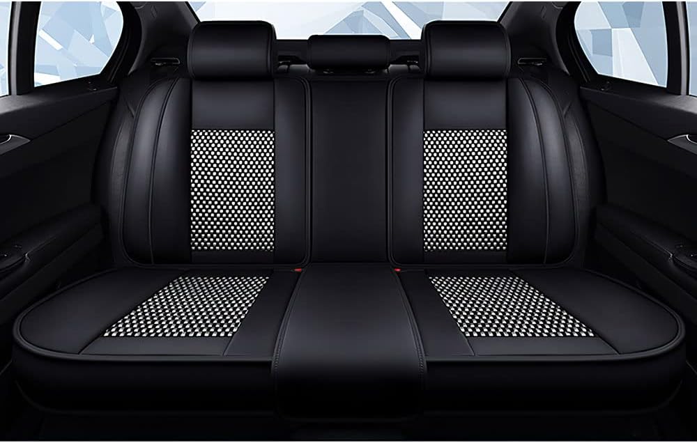 Funda de asiento de 5 asientos para Cadillac CTS 2002-2023, accesorios de fundas de asiento interiores (juego completonegro-gris)