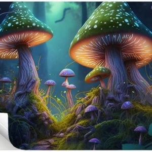 Calcomanía de pared de hongos, hermosa calcomanía de pared, decoración gráfica de pared, 18 x 12 pulgadas Calcomanía de pared de hongos, hermosa calcomanía de pared, decoración gráfica de pared, 18 x 12 pulgadas