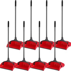 8 piezas de recogedor vertical de plástico para vestíbulo comercial con mango largo, recogedor vertical de metal, resistente para restaurantes, 8 piezas de recogedor vertical de plástico para vestíbulo comercial con mango largo, recogedor vertical de metal, resistente para restaurantes,