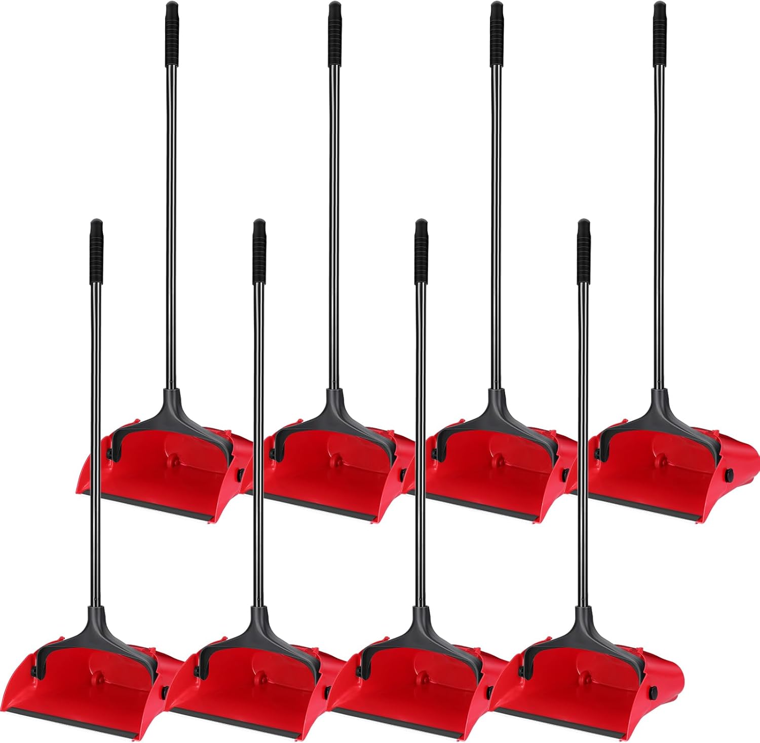 8 piezas de recogedor vertical de plástico para vestíbulo comercial con mango largo, recogedor vertical de metal, resistente para restaurantes,