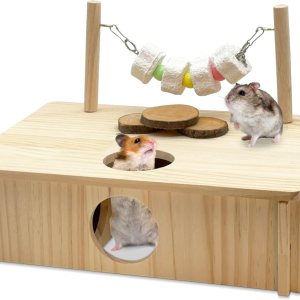 kathson Escondites de varias cámaras para hámster, túneles de laberinto de casa de madera, juguete de exploración, actividad de animales pequeños, kathson Escondites de varias cámaras para hámster, túneles de laberinto de casa de madera, juguete de exploración, actividad de animales pequeños,