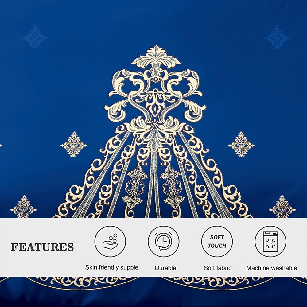 Shatex Juego de edredón azul tamaño individual XL, ropa de cama de 2 piezas para todas las estaciones, ultra suave, 100% microfibra de poliéster,