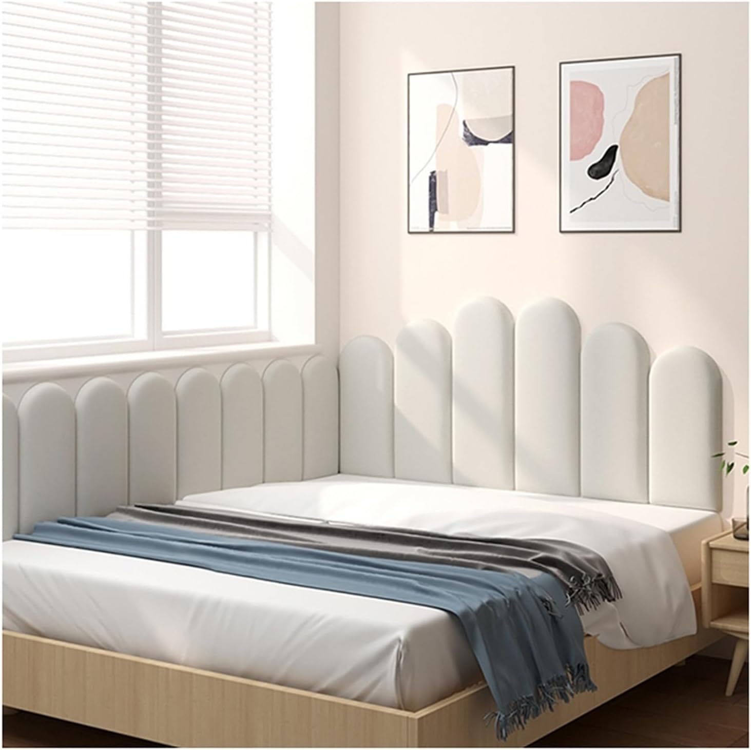 Paneles de pared tapizados, acolchado de pared anticolisión 3D, papel tapiz recubierto de cuero extraíble, cojín suave, cabecero montado en la
