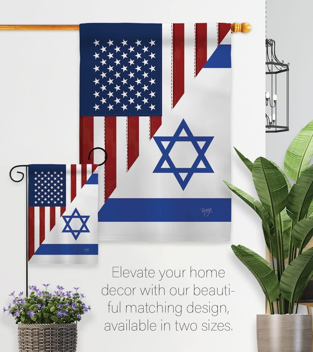 Bandera estadounidense Israelí Bandera de Israel, 2 piezas de pancartas de pared para habitación, patio, césped, jardín, tapiz interior al aire