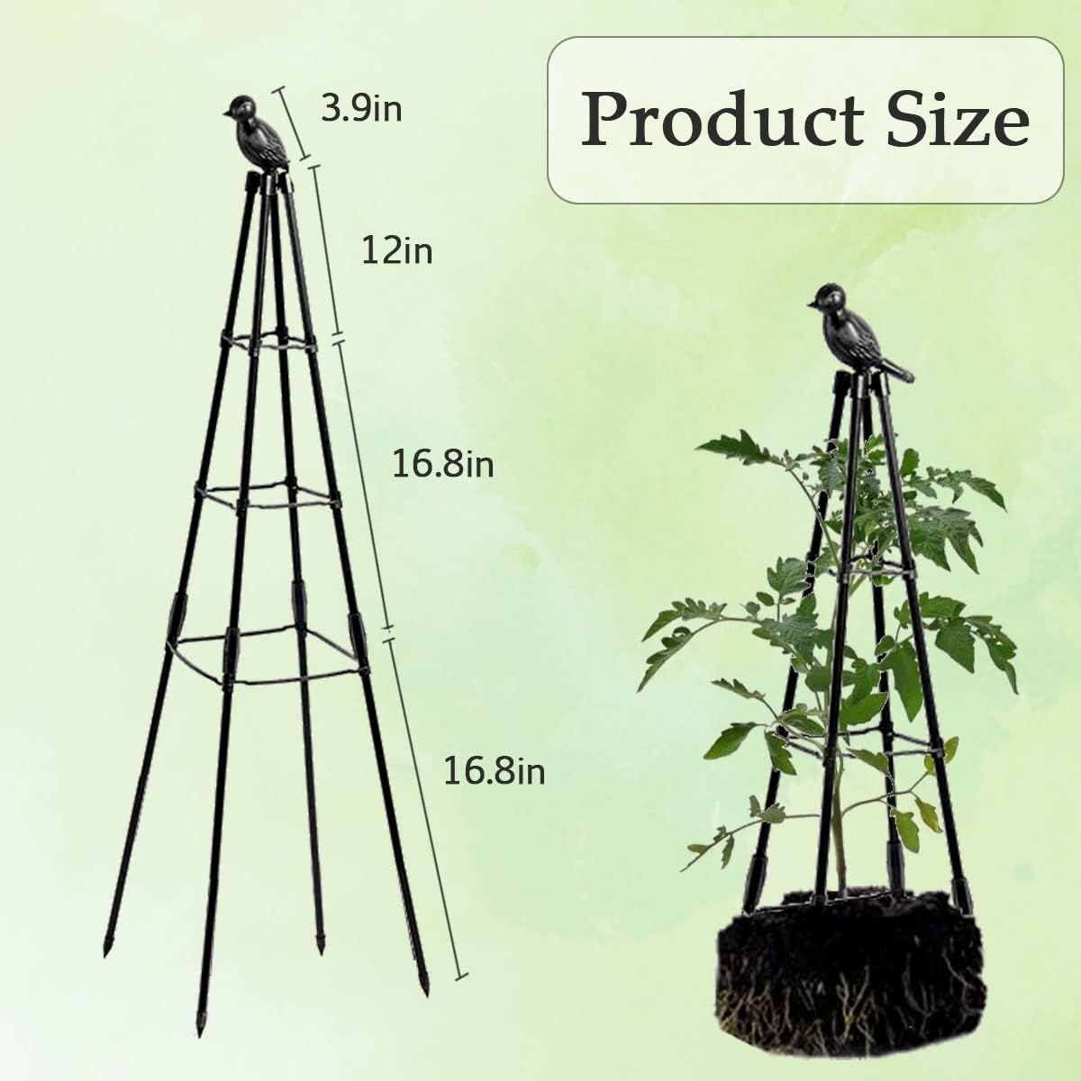 Enrejado de jardín, soporte para plantas trepadoras al aire libre e interior, plantas en maceta, flores, verduras y vides, torre de jaula de tomate,