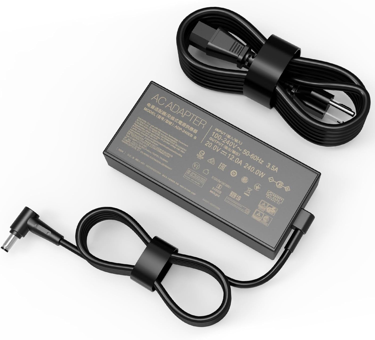 Cargador Zephyrus de 240 W ADP-240EB B compatible con ASUS ROG Zephyrus S15 S17 M15 M16 G14 G15 G16 Flow X16 GV601 Gaming Laptop
