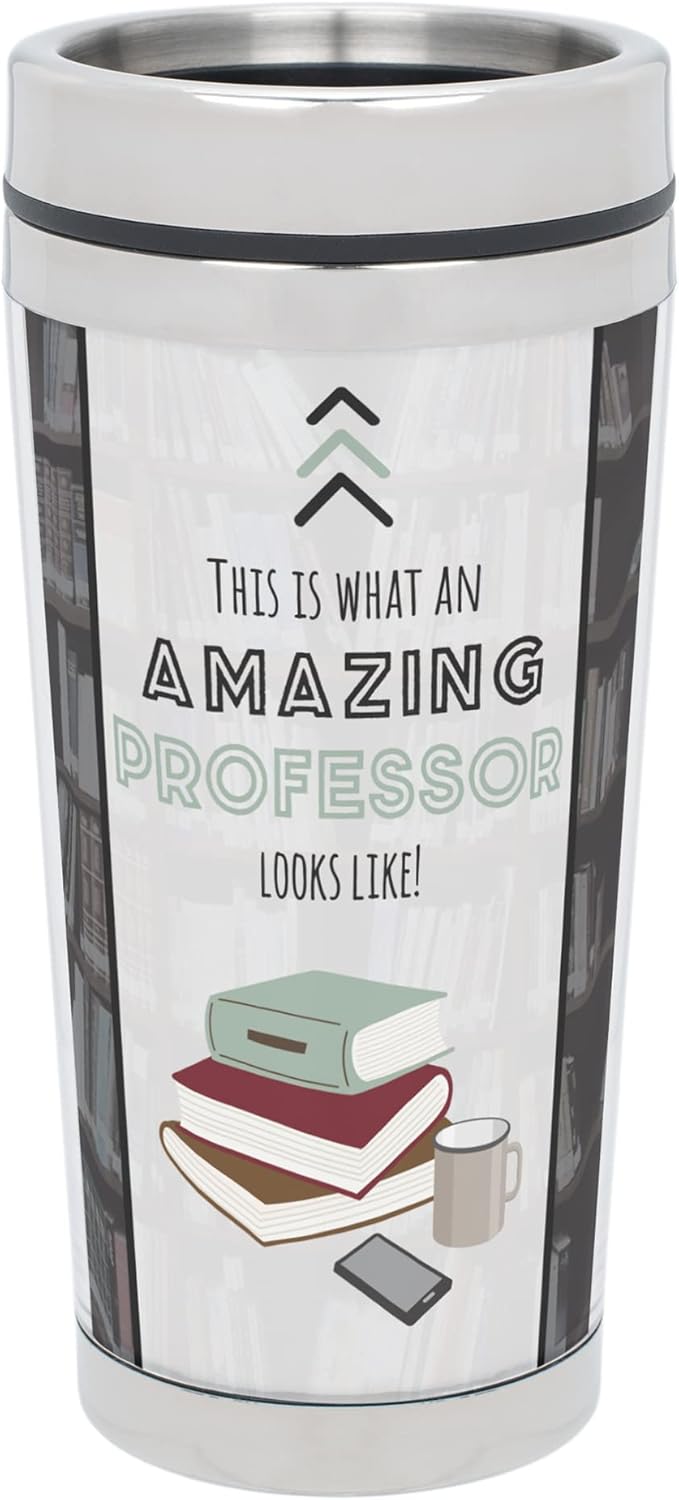 Elanze Designs Amazing Professor Looks Like – Vaso de viaje de acero inoxidable de 16 onzas