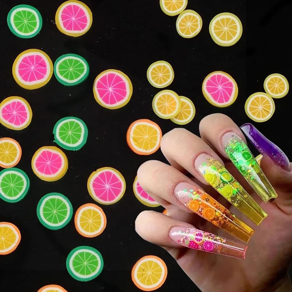 Polímero mixto de arcilla polimérica de 1.76 oz, 0.197 in, mezcla de colores, rebanadas de cerámica suave, decoración de uñas, accesorios de relleno