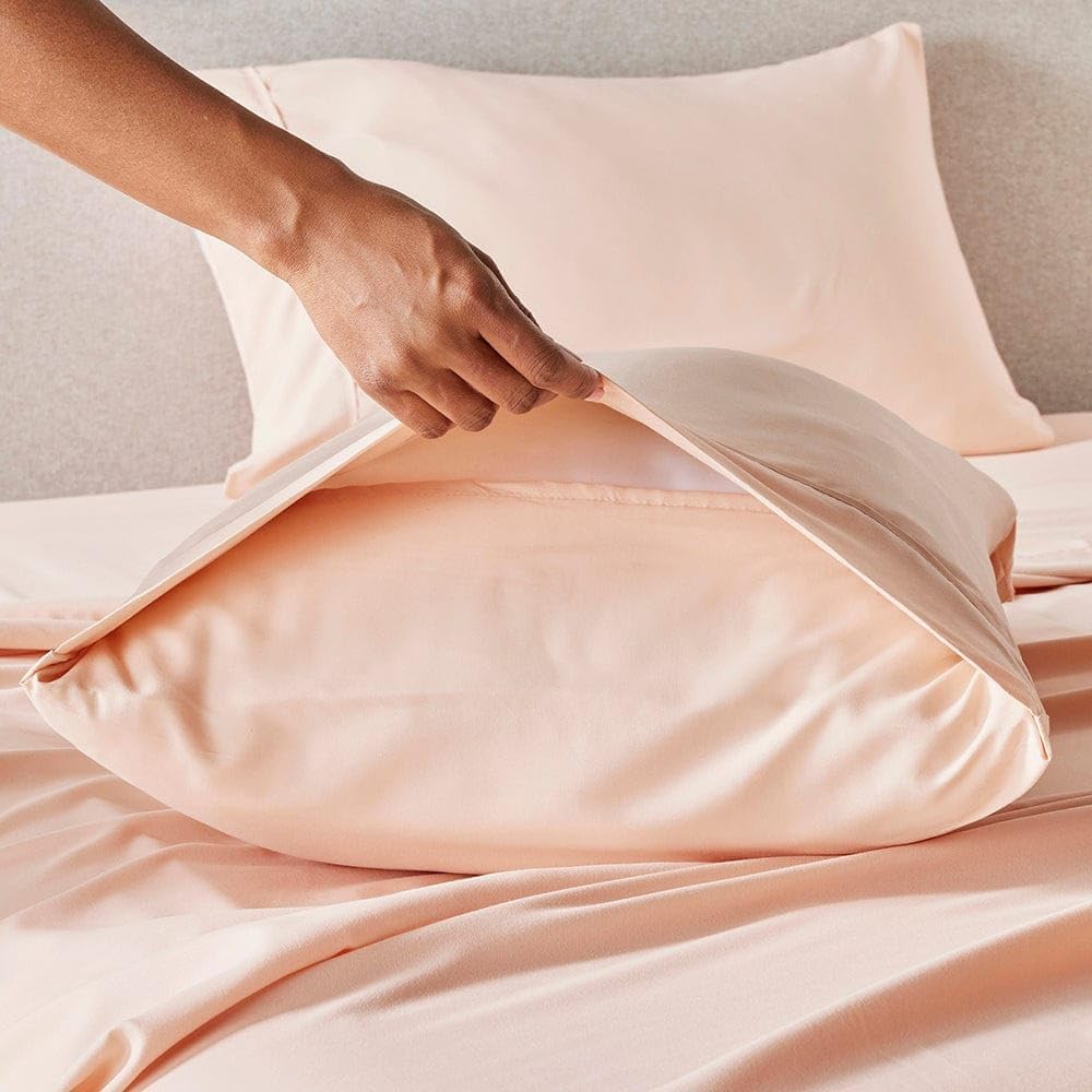 PeachSkinSheets – Juego de sábanas para los sudores nocturnos Auténtico juego de sábanas suaves que absorben la humedad, 1500 hilos.