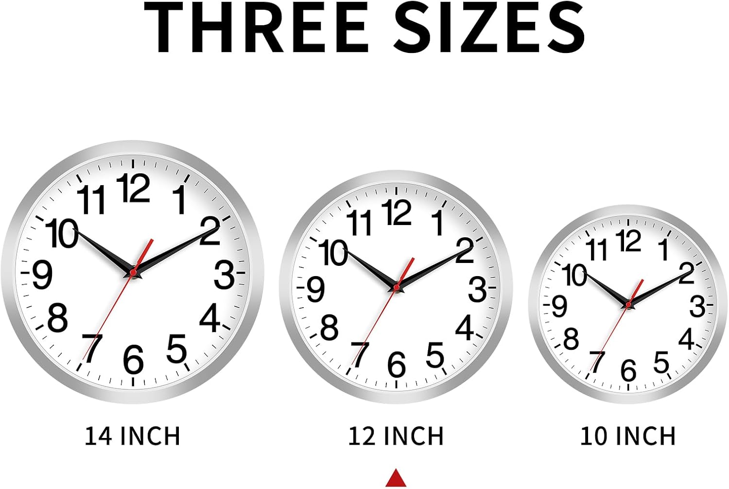 Reloj de pared de 12 pulgadas, moderno reloj de pared a pilas, reloj analógico silencioso sin tictac para dormitorio, cocina, baño, oficina, hogar,