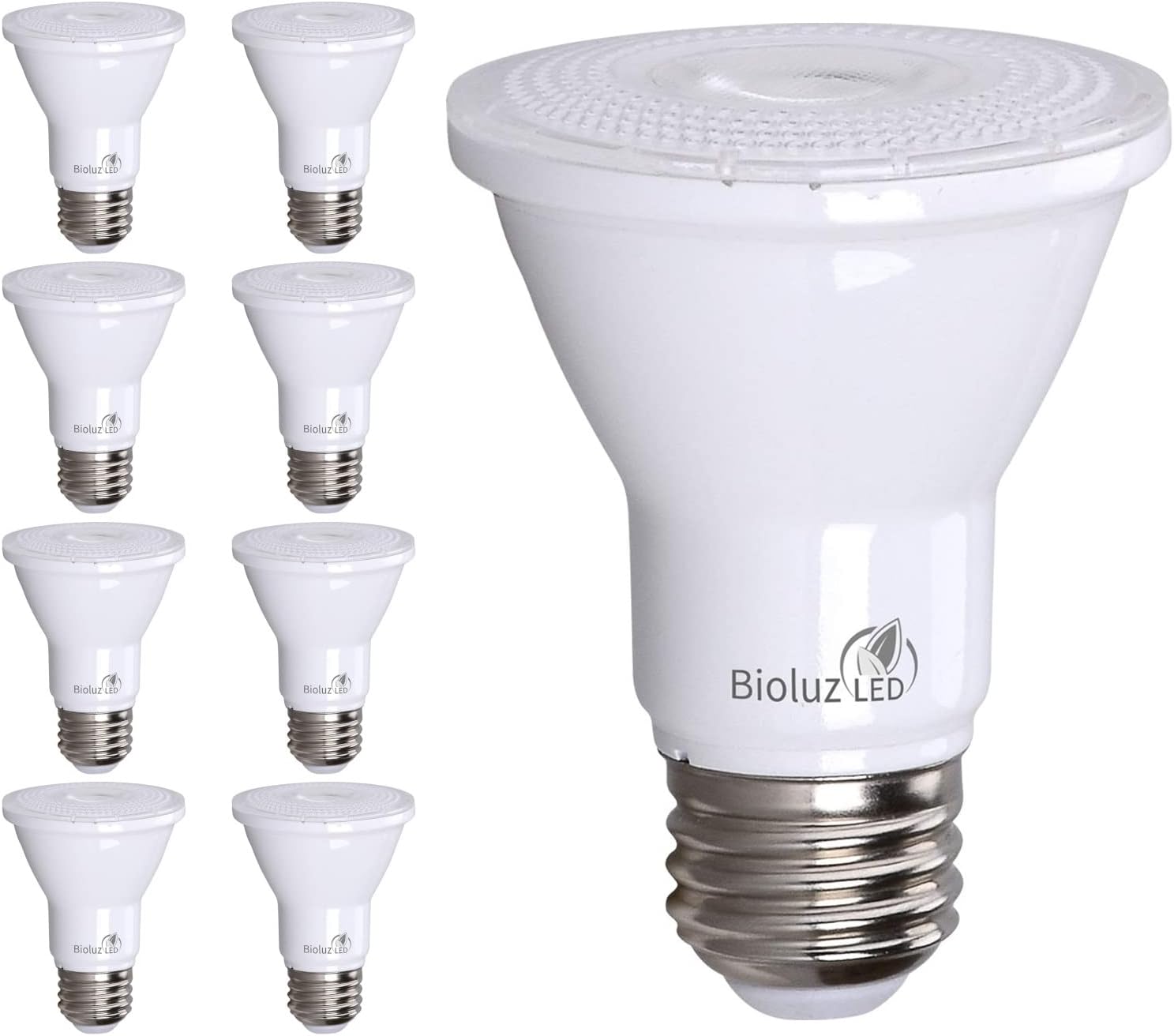Bioluz LED Bombillas LED PAR20 5000K 90 CRI 5.5W  75W de repuesto 500 lúmenes lámpara regulable  Listado UL y Título 20 (5000 K luz diurna, 8