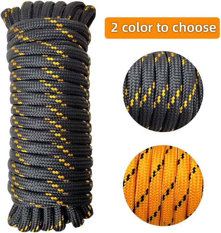 Cuerda de polipropileno trenzada de diamante, mezcla de cuerda de nailon gruesa y resistente, cuerda de alta resistencia de 12 pulgada y 100 pies,