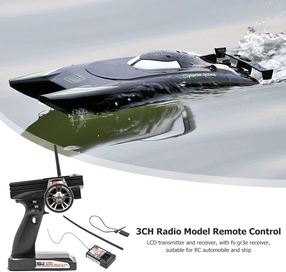 Goolsky Flysky FS-GT3B Transmisor RC 2.4GHz 3 canales control remoto y receptor FS-GR3E para RC coche barco