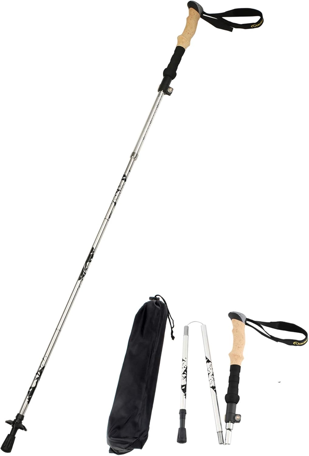 A ALAFEN Aluminio plegable ultraligero viaje trekking senderismo poste para hombres y mujeres