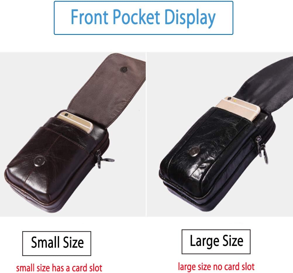 Bolsa inteligente de cuero genuino, soporte para célula, funda táctica, funda de transporte para cinturón, bolsillo para cintura de hombre para