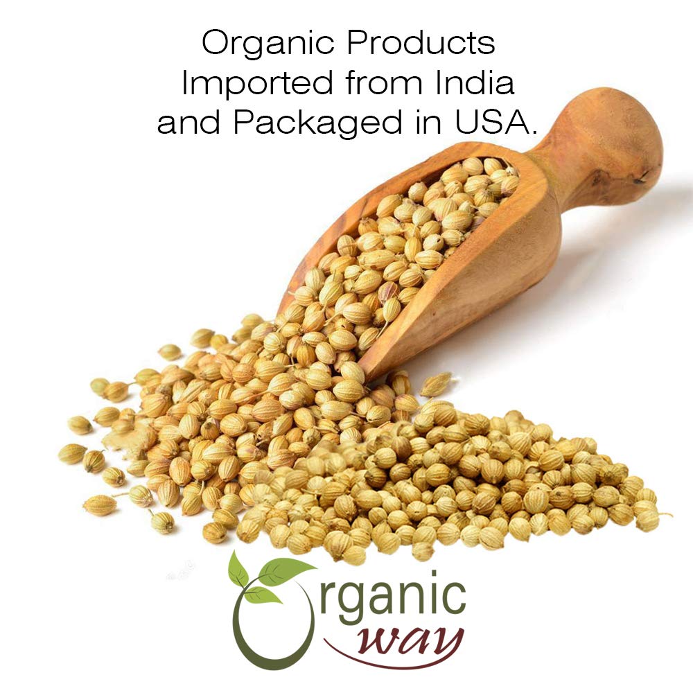Organic Way Cilantro entero prémium (Coriandrum sativum)  Añade sabor y aroma  Certificado orgánico y Kosher  Vegano, sin OMG y sin gluten