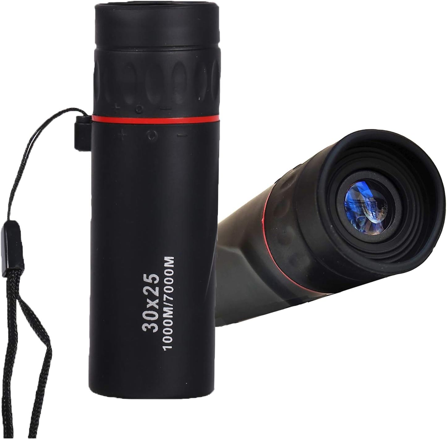 Monoculares telescopio, 30 x 25 impermeable, negro, monoculares ópticos con zoom, para eventos deportivos, conciertos, observación de aves, camping,