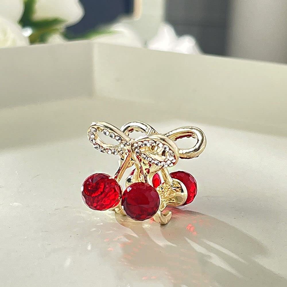 Pinza para el pelo de cereza, accesorio para el cabello de niña, pinza para el pelo de niña, pinza de agarre pequeña roja, accesorios para el