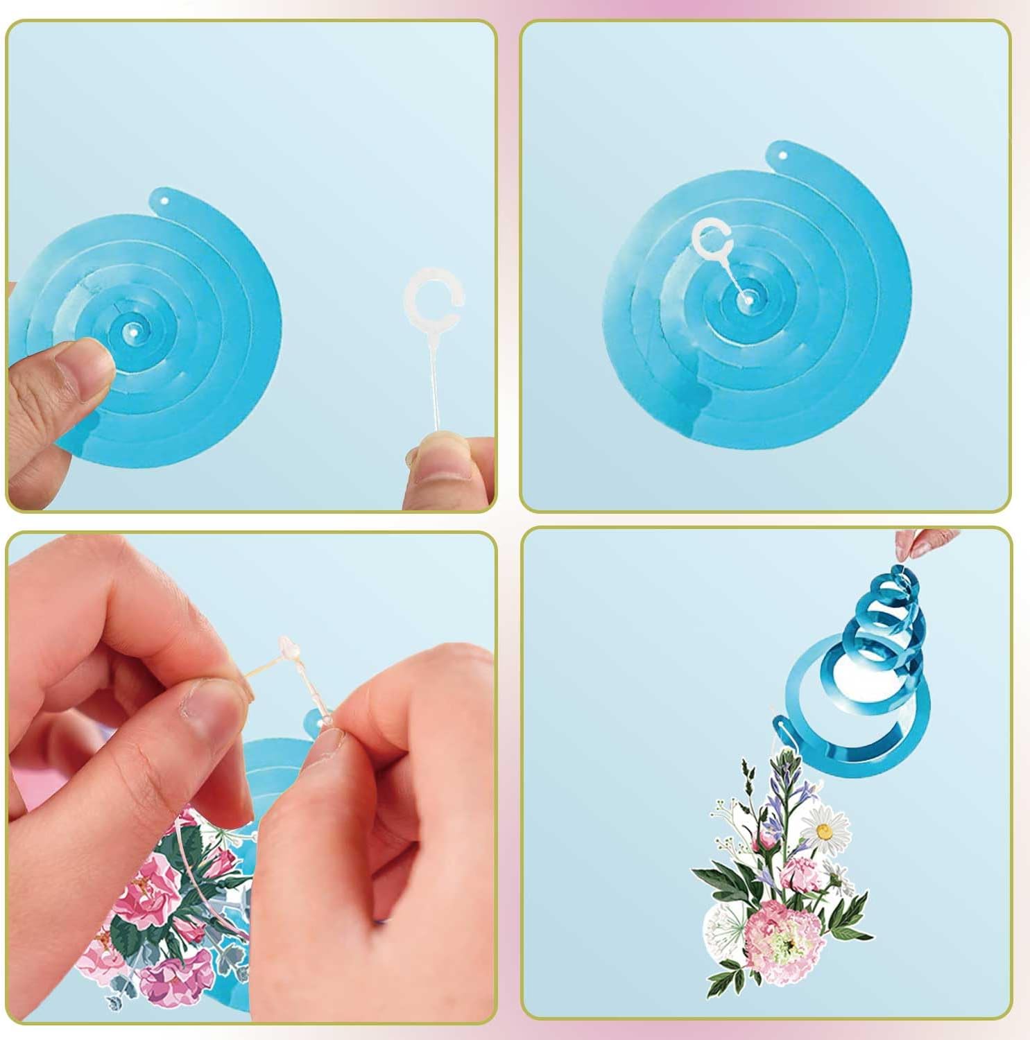 30 piezas de espirales colgantes de mariposas, decoraciones de fiesta de mariposas, remolinos colgantes de flores, decoraciones de serpentinas de