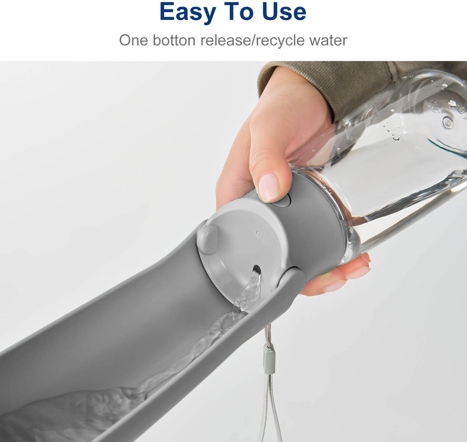 WePet Botella de agua plegable portátil para perros, dispensador de agua para cachorros con alimentador para beber, 12 onzas, resistente a altas
