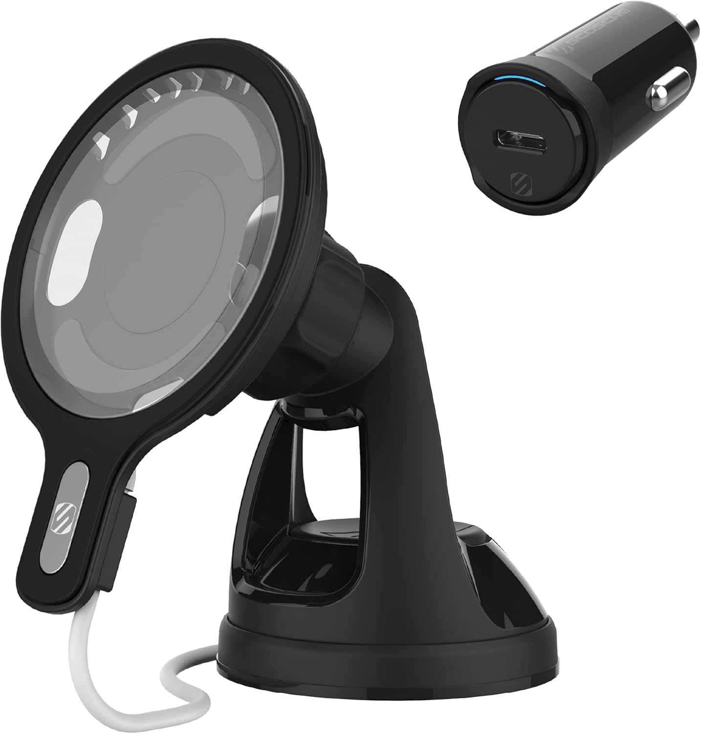 Scosche MSHWDPD20 MagicMount – Soporte para teléfono celular con ventosa para cargador inalámbrico MagSafe compatible con iPhone 141312Pro MaxMini