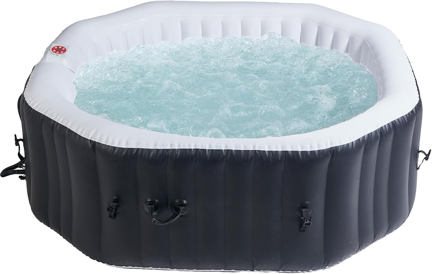 #WEJOY Bañera de hidromasaje portátil de 73 x 73 x 25 pulgadas, hidromasaje inflable octágono para 4 a 5 personas, bañera de hidromasaje climatizada
