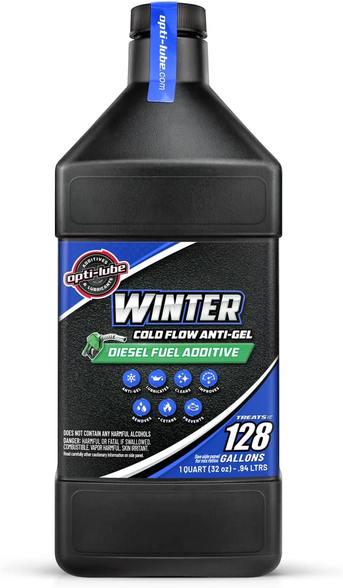 Opti-Lube Fórmula de invierno Aditivo de combustible diesel anti-gel cuarto de galón (1 cuarto de galón – trata 128 galones)