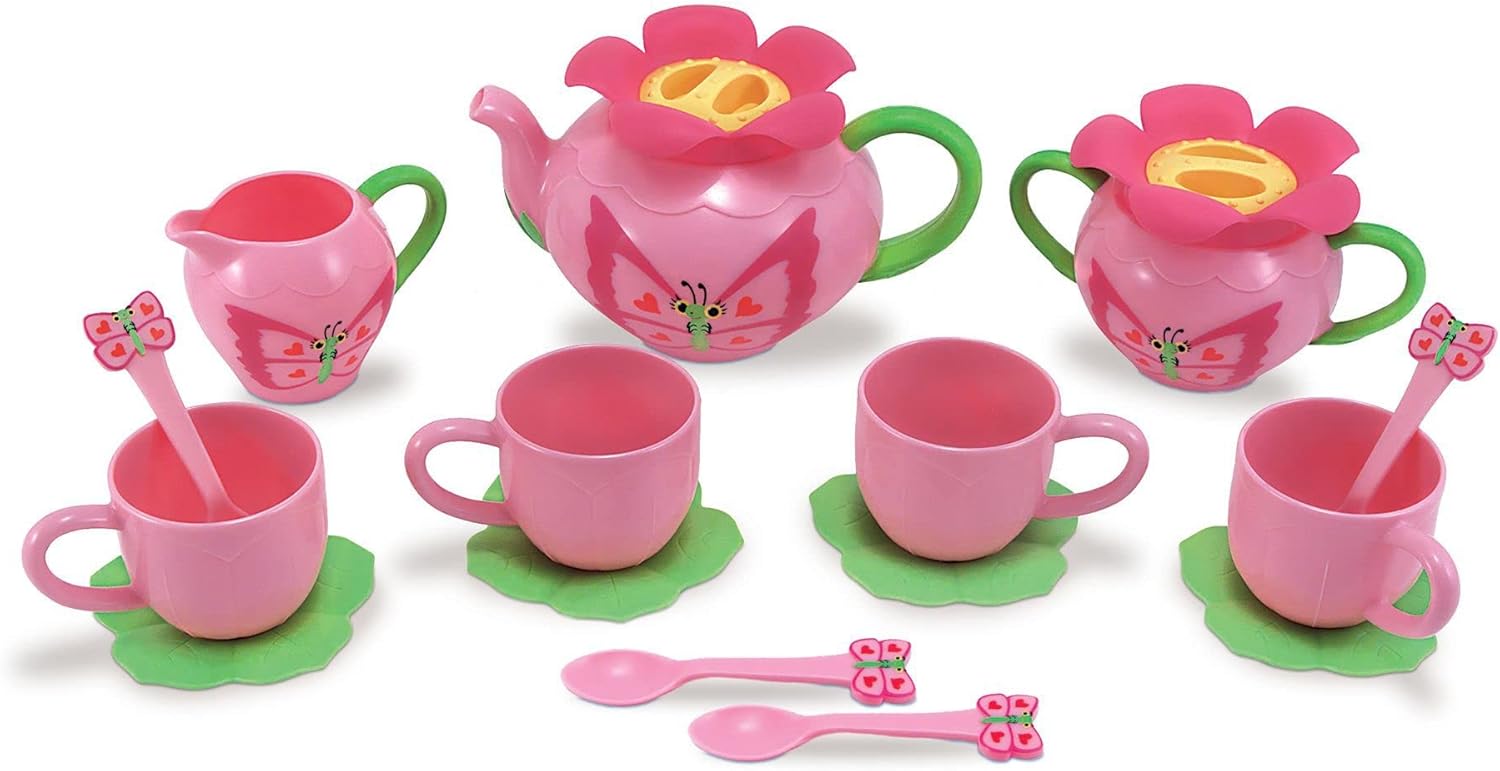 Melissa & Doug Bella Butterfly Juego de té con 1 tema compatible con M&D Scratch Fun Mini Pad (06181)