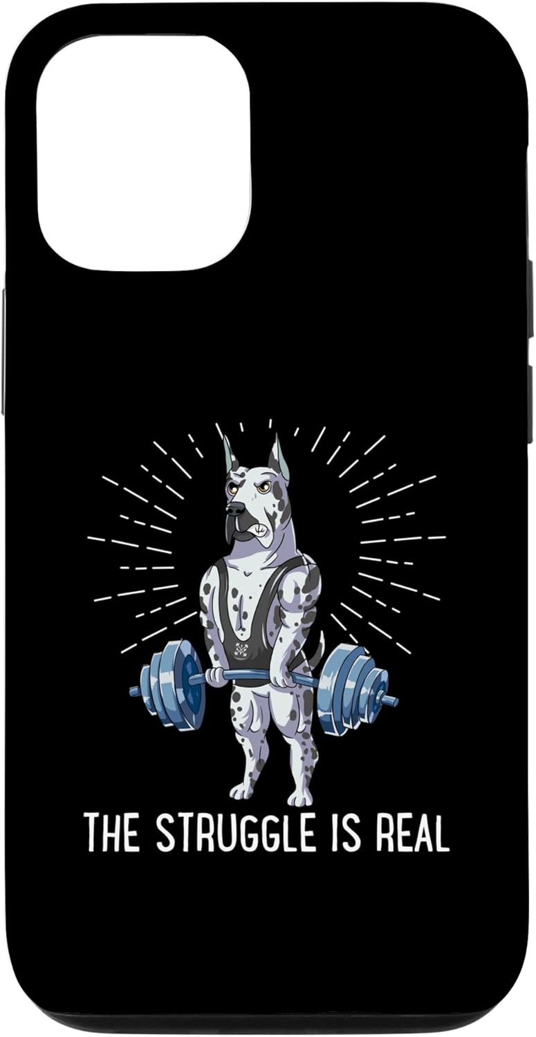 iPhone 13 Struggle Is Real Dogo Argentino Deadlift Fitness Case