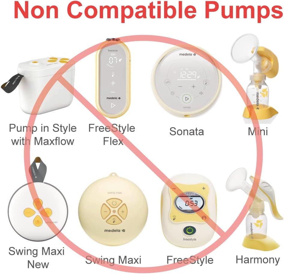 Maymom MyFit – Juego de bridas de dos piezas para el pecho (0.827 in pequeño), conector de membrana de válvula compatible con extractores de leche