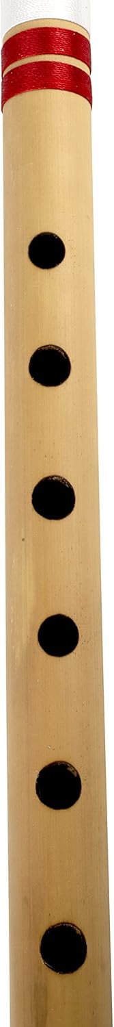 Flauta de bambú de madera india auténtica de 17 pulgadas en “G” Key Fipple Woodwind Grabadora de instrumentos musicales Bansuri tradicional, hechos