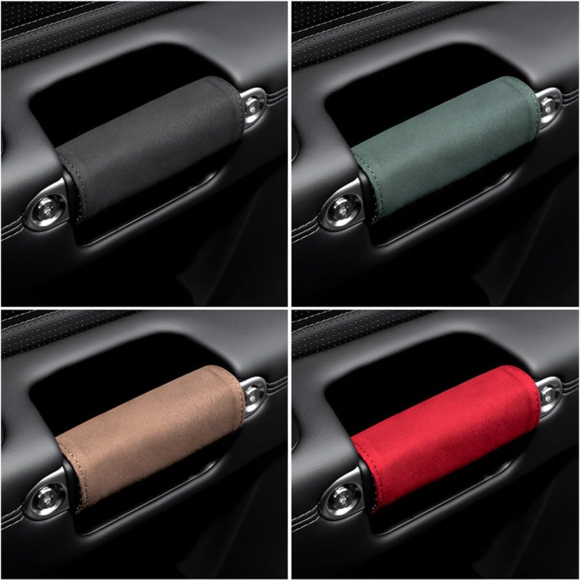 BESULEN 2 protectores de manija de puerta interior de automóvil, cuero duradero, cubierta antiarañazos para manija interior de puerta trasera