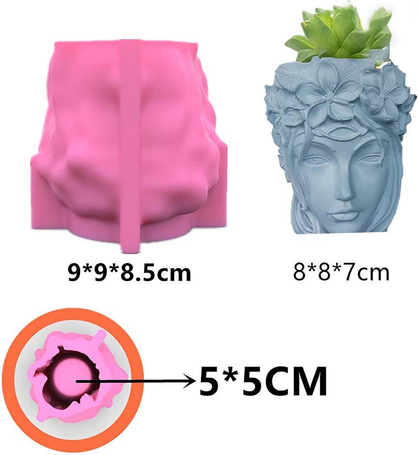 Molde de maceta para cemento, silicio, bricolaje, moldes para jarrones, plantas de hormigón, hechas a mano, herramienta de decoración del hogar,
