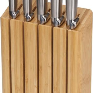Joseph Joseph Elevate – Juego de cuchillos de cocina de 5 piezas, acero inoxidable japonés, bloque de cuchillos de bambú delgado Joseph Joseph Elevate – Juego de cuchillos de cocina de 5 piezas, acero inoxidable japonés, bloque de cuchillos de bambú delgado