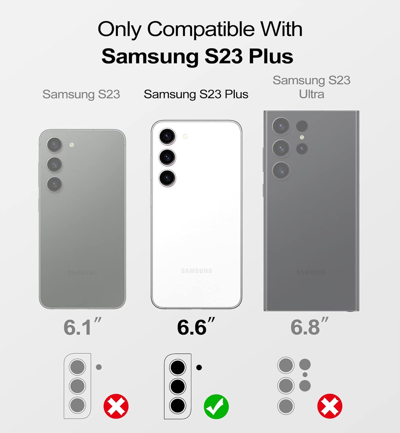 WeLoveCase Funda tipo cartera para Samsung Galaxy S23 Plus con tarjetero y espejo oculto, protección completa a prueba de golpes, diseñada para