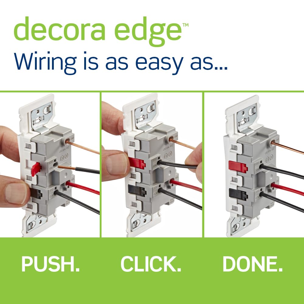 Leviton E5603-SW Decora Edge Interruptor basculante de 3 vías de 15 amperios, color blanco