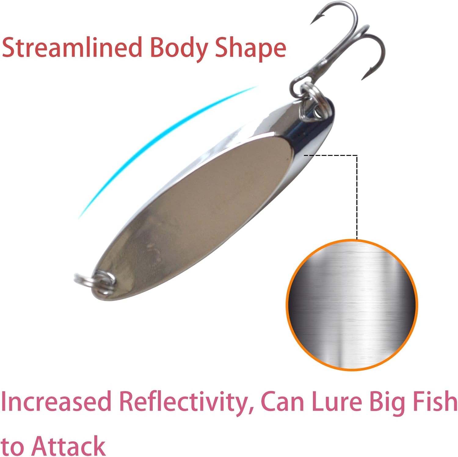 Juego de 5 cucharas de señuelo de pesca, anzuelos de pesca para lubina, trucha, kit de señuelos de aleación de zinc, cucharas de lentejuelas, cebos