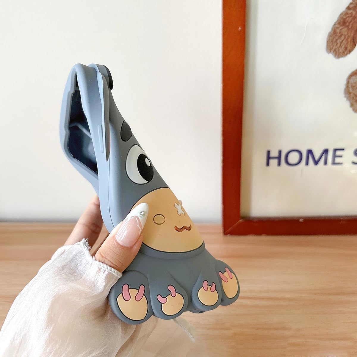 QoKcoahn Funda para iPhone 13 Pro Max, fundas 3D Kawaii para iPhone 13 Pro Max, diseño divertido y lindo de caricaturas de burro gris, funda de gel