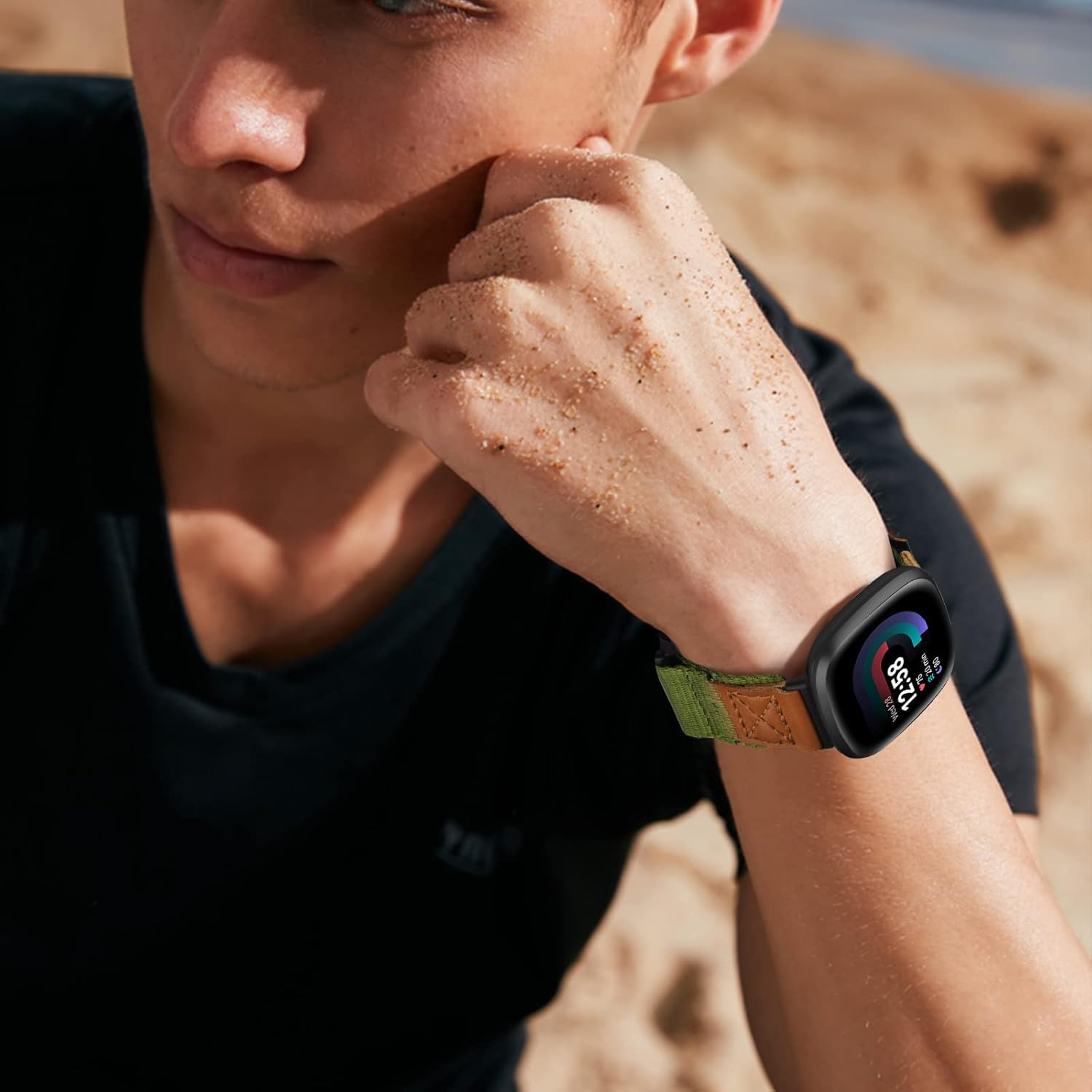 CAGOS Correas de repuesto para Fitbit Versa 3, Versa 4, Fitbit Sense, Sense 2, para mujeres y hombres, correa de nailon resistente, transpirable,