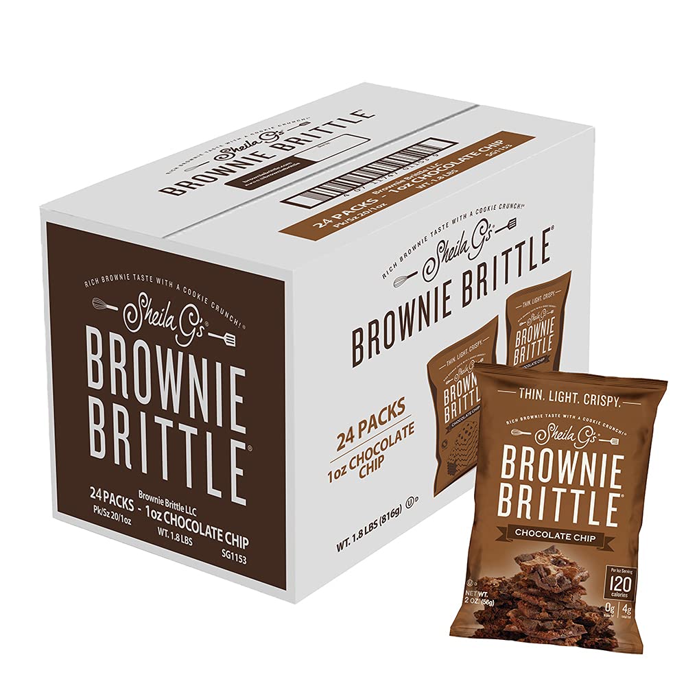 Brownie Brittle – Galletas con virutas de chocolate, marrón, 1 onza, paquete de 24