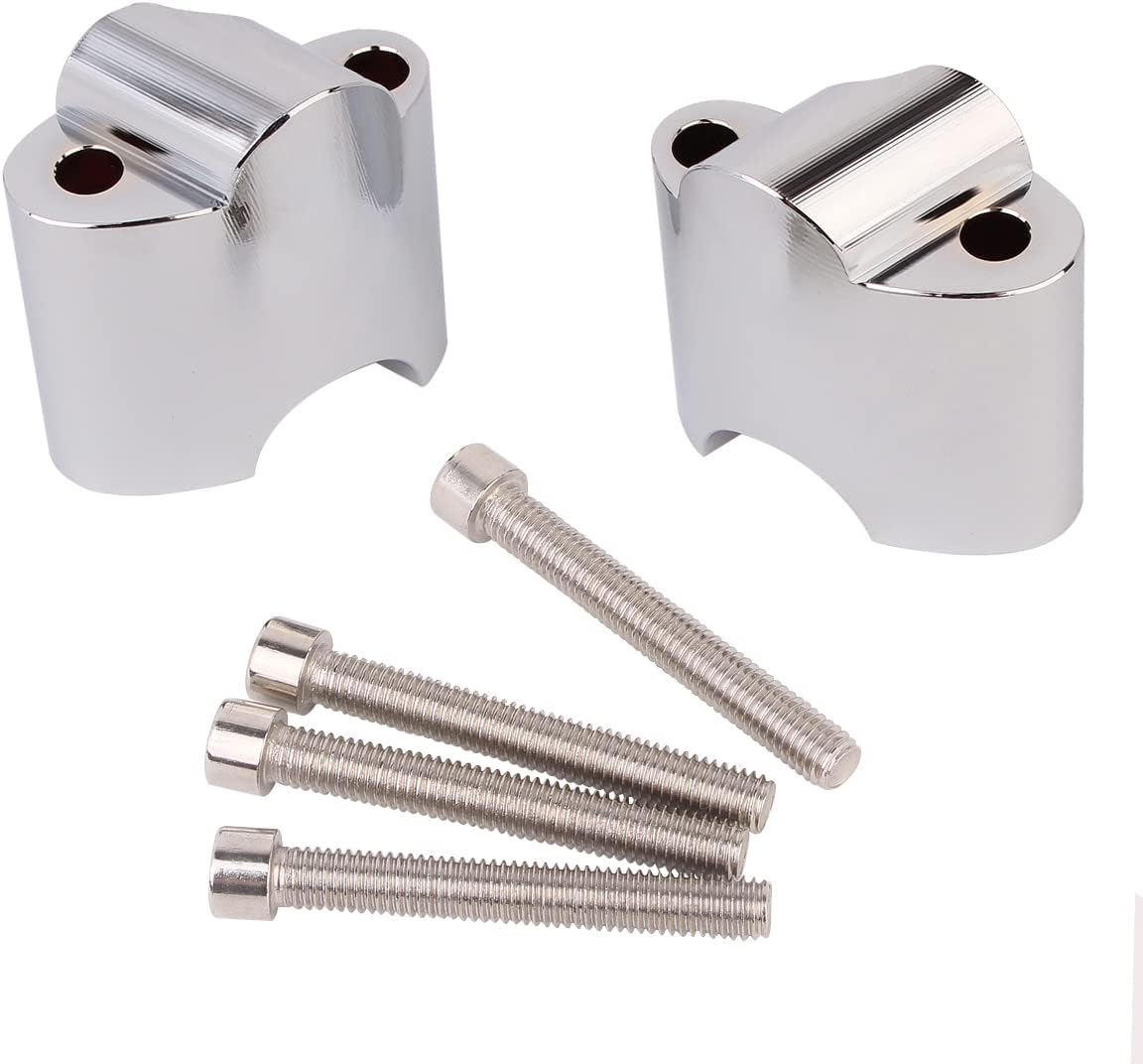 Extensión de montaje en manillar de 1 pulgada cromada con abrazadera elevadora para manillar de 1.969 in de altura compatible con Harley Sportster