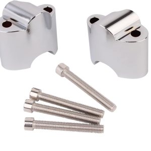 Extensión de montaje en manillar de 1 pulgada cromada con abrazadera elevadora para manillar de 1.969 in de altura compatible con Harley Sportster Extensión de montaje en manillar de 1 pulgada cromada con abrazadera elevadora para manillar de 1.969 in de altura compatible con Harley Sportster