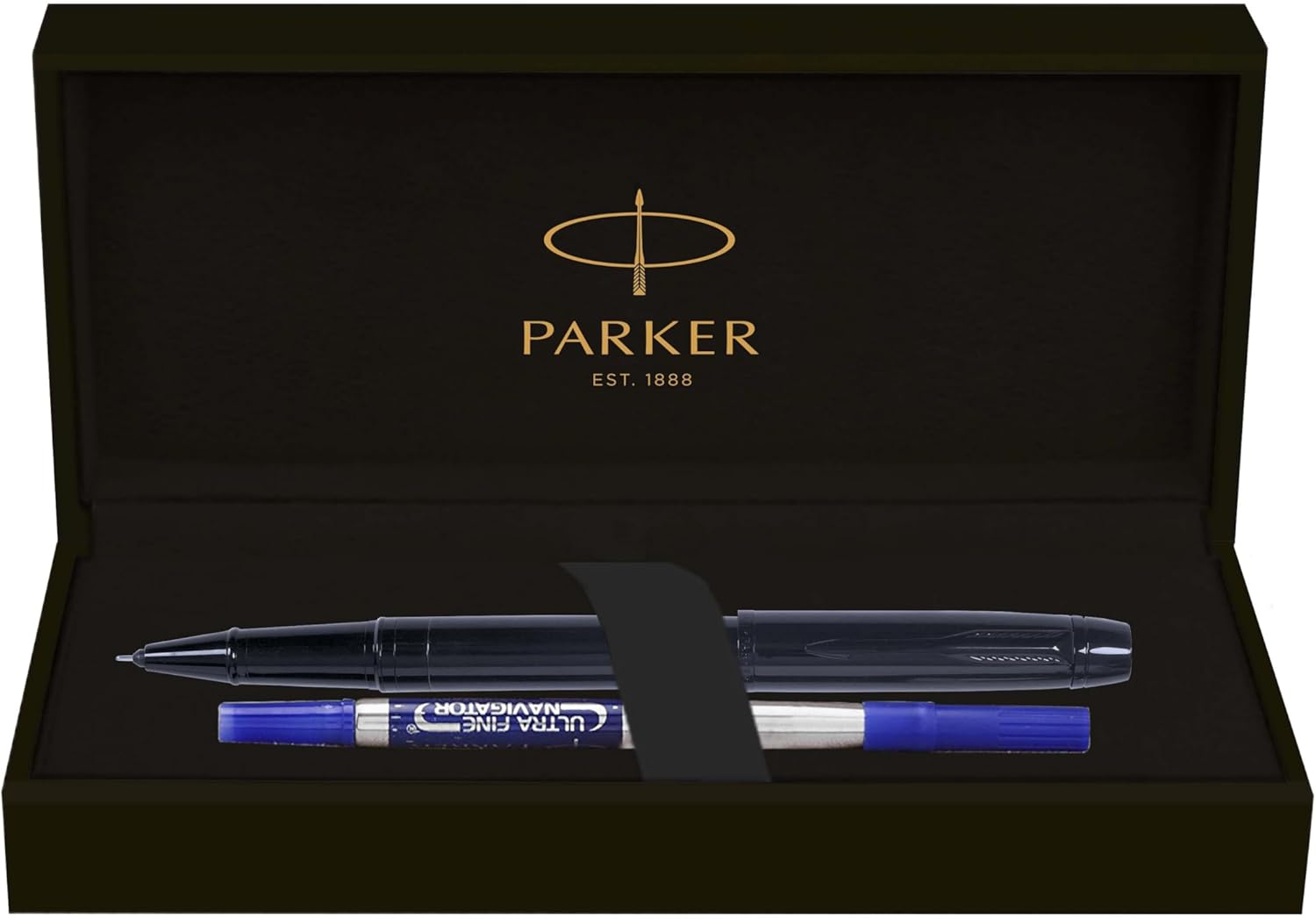 Parker Odyssey Laque – Bolígrafo de bola enrollable con acabado de metal negro, opción sofisticada para profesionales de oficina, estudiantes