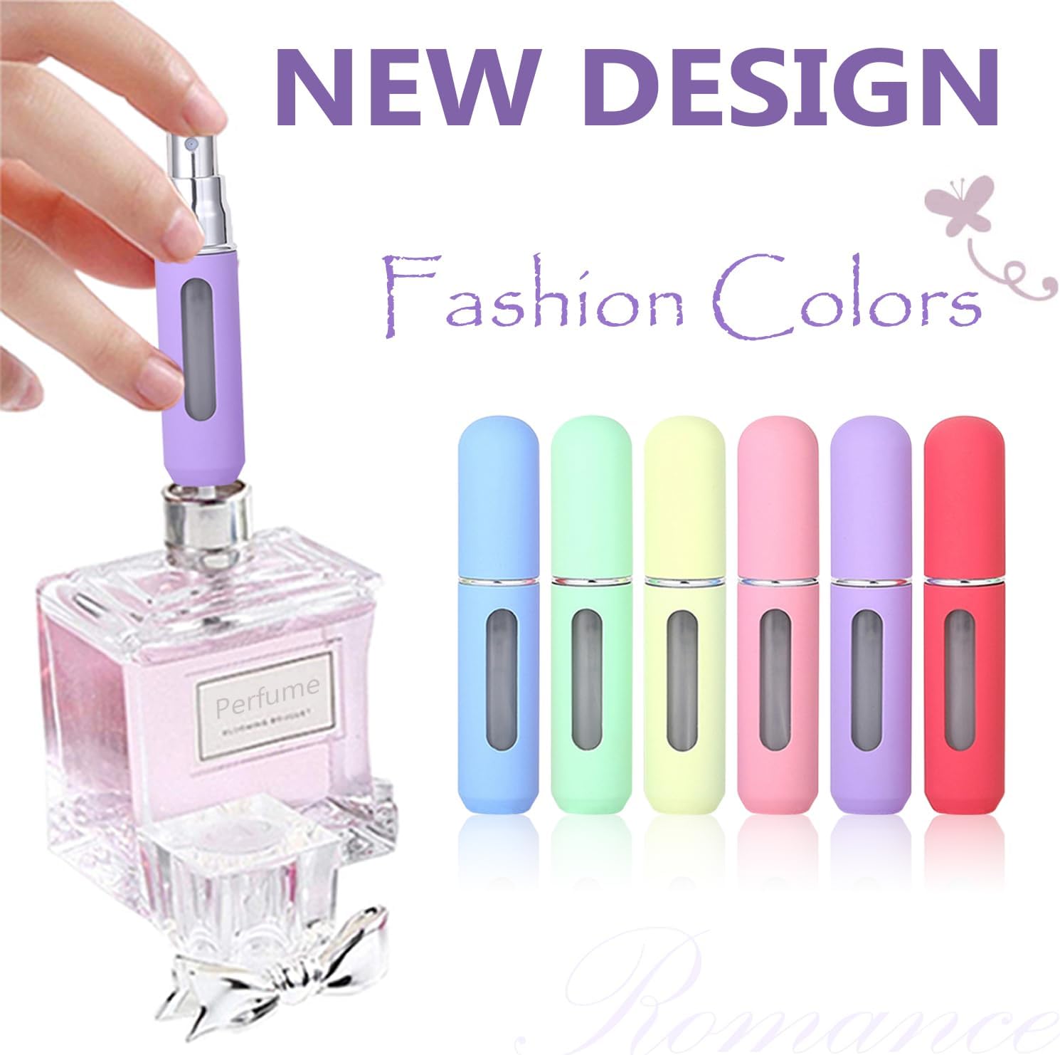 KAYZON Mini atomizador portátil de perfume recargable, botellas de spray de tamaño de viaje para mujeres, estuche de bomba de aroma de llenado