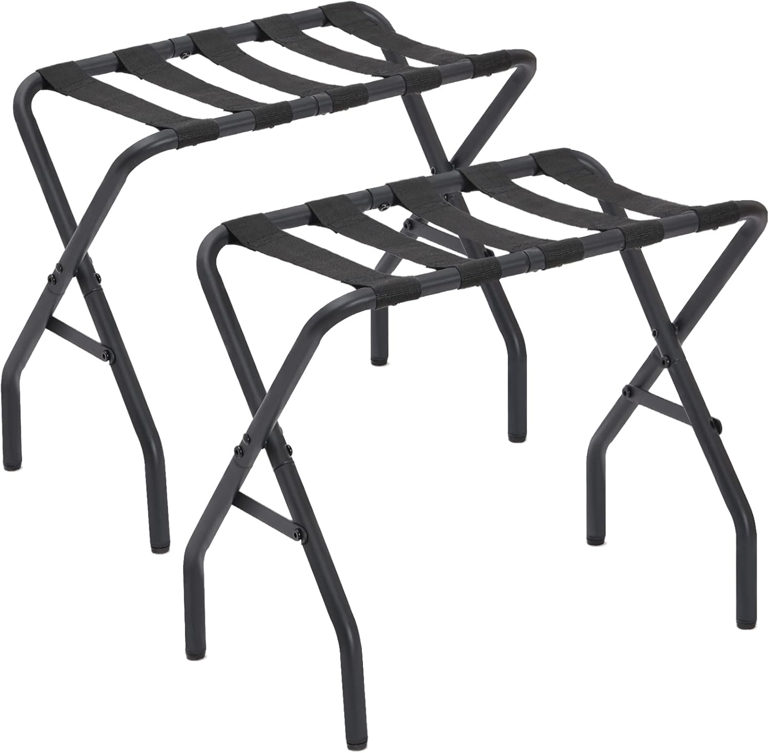 AMHANCIBLE Luggage Rack, Foldable Suitcase Stands Set of 2, Metal Luggage Holder for Guest Room, Bedroom, Hotel, Holds up to 110 lb, Easy Assemble,