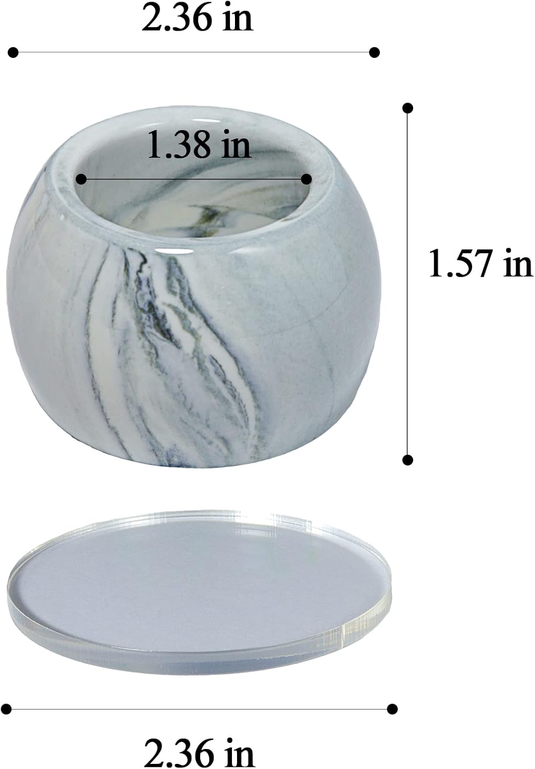 Soporte pequeño de cerámica para cepillo de dientes eléctrico para encimera de tocador de baño, juego de 2, gris
