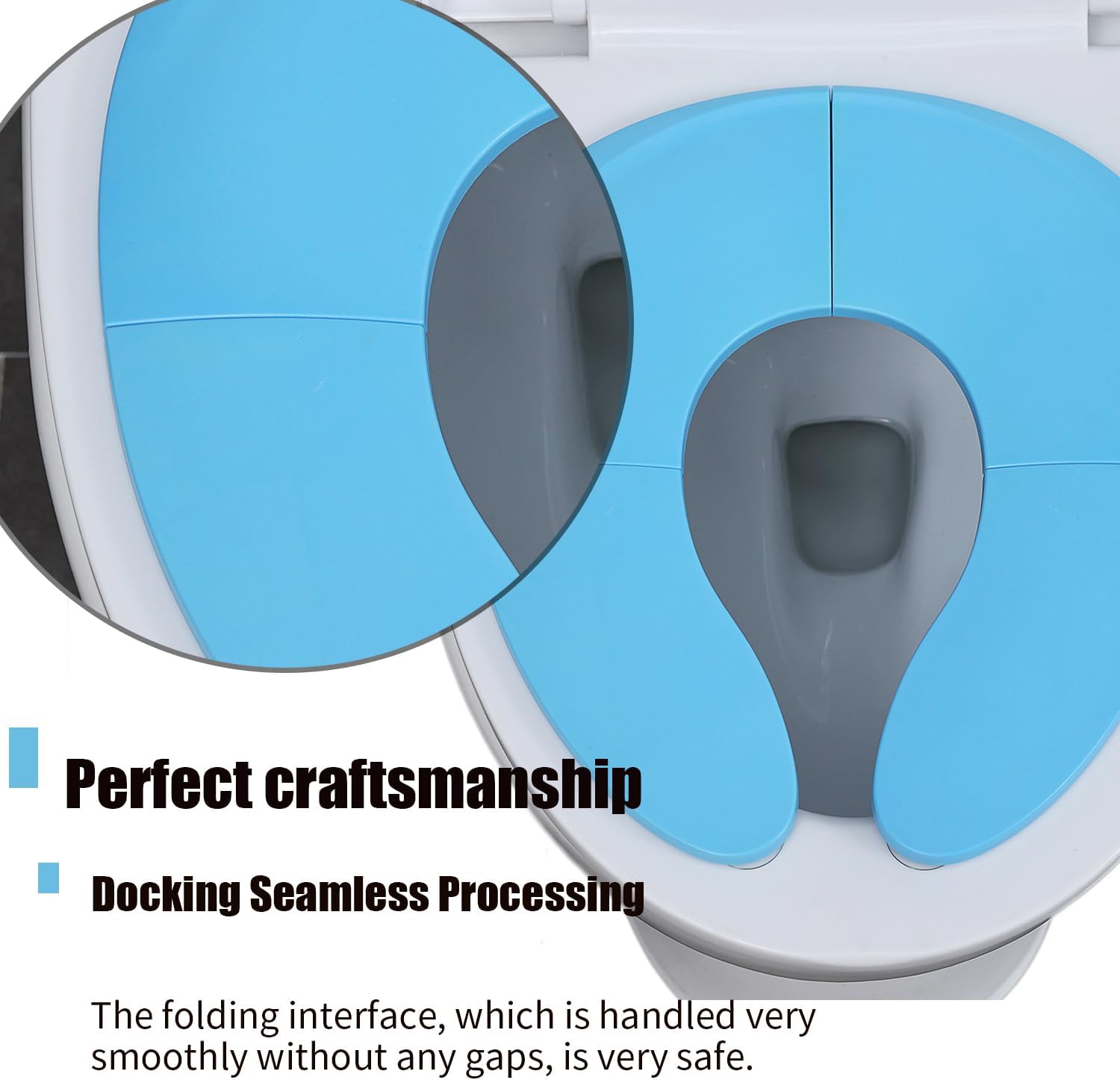 Funbliss Asiento de inodoro plegable de viaje para niños pequeños, asiento de entrenamiento portátil y seguro, ventosas antideslizantes, diseño sin