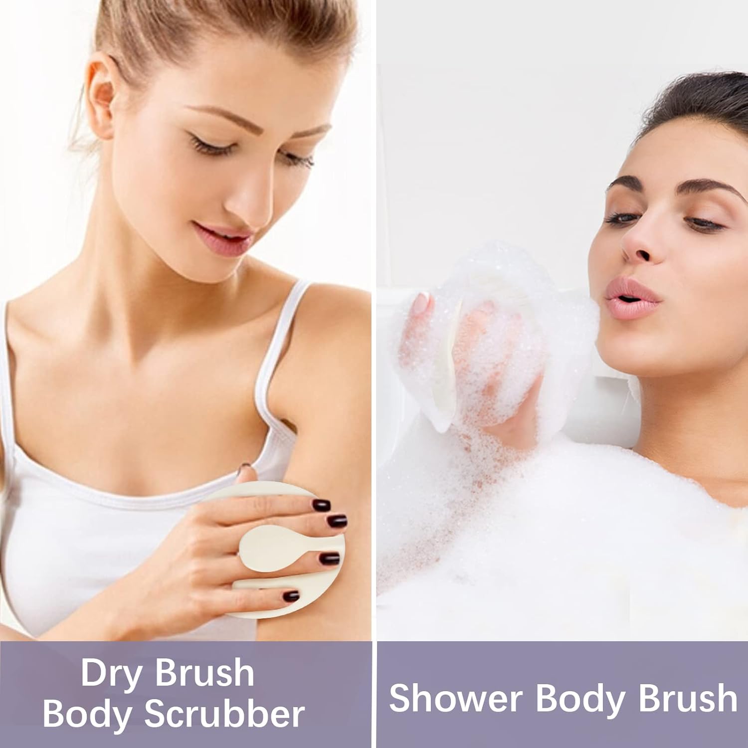 Cepillo exfoliante corporal de cepillado en seco, limpiador corporal antideslizante para ducha, nunca moldea el cepillo de limpieza corporal para