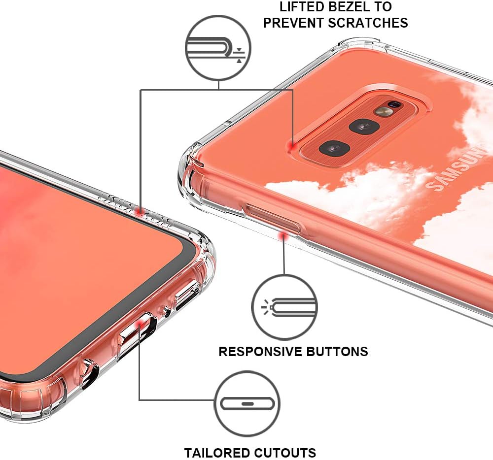 MOSNOVO Funda diseñada para Galaxy S10e, protección contra caídas de grado militar de 6.6 pies Funda transparente a prueba de golpes para Samsung